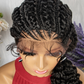 Hot Sale Lace Front Water Wavy Braided Wigs With Curl Wig