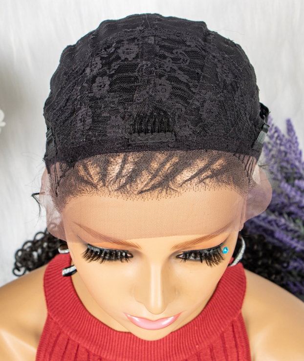 Hot Sale Lace Front Water Wavy Braided Wigs With Curl Wig