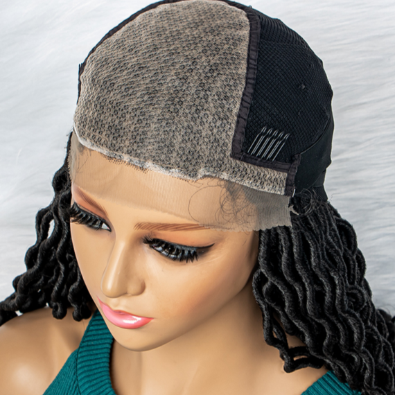 Hot Sales 32" Synthetic Lace Front Wig Braided Wigs with Curly Dreadlocks Wigs