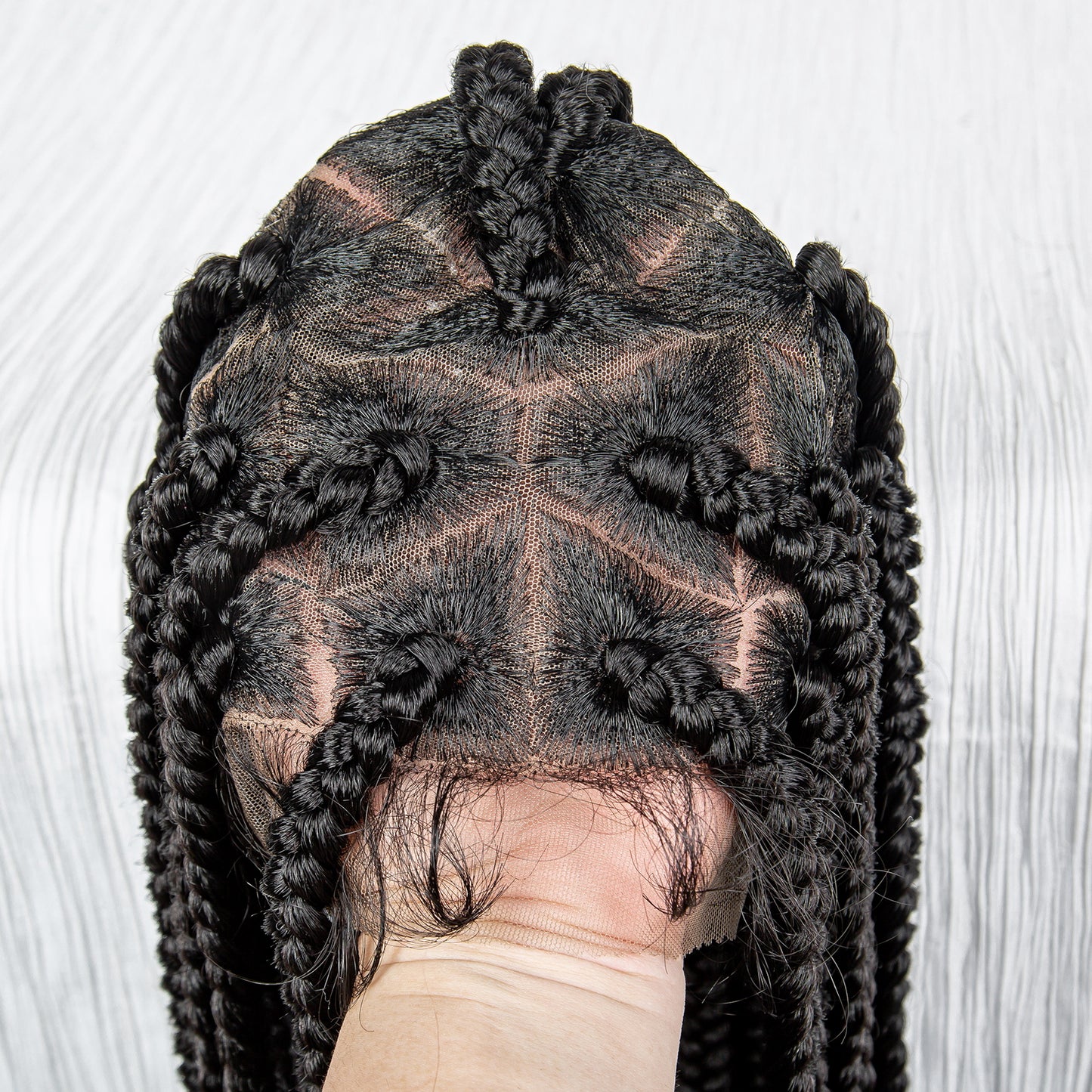 Foot Ball Style Braided Wigs for Black Women Synthetic Lace Front Wig Big Knotless Box Braids Wig With Baby Hair Full Lace Cornrow Braided Wigs