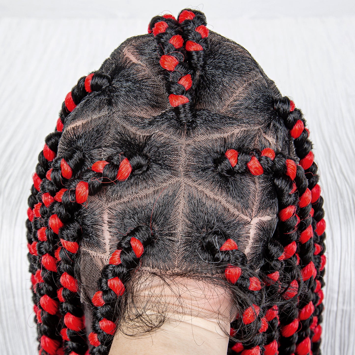 football Style Braided Wigs for Black Women Synthetic Lace Front Wig Big Knotless Box Braids Wig With Baby Hair Full Lace Cornrow Braided Wigs