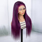 Malaika hair 200% density 13*4 Lace Purple Color wig Straight Lace human hair wig