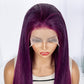 Malaika hair 200% density 13*4 Lace Purple Color wig Straight Lace human hair wig