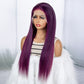 Malaika hair 200% density 13*4 Lace Purple Color wig Straight Lace human hair wig