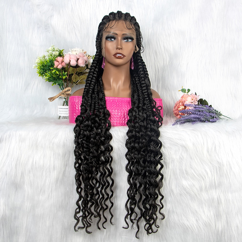 New Arrival Synthetic Lace Front Wig Braided Wigs Curly Wave Hair