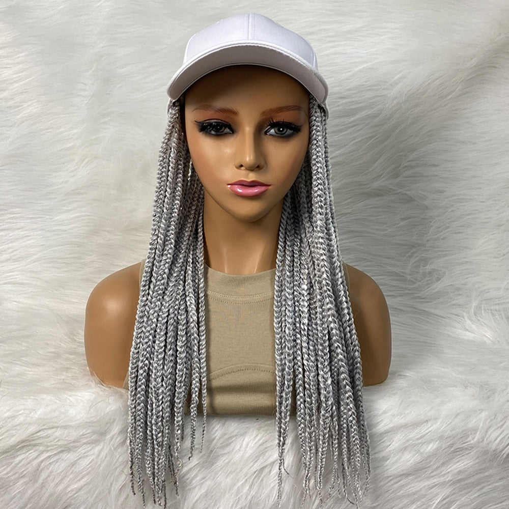 24" Braided Wigs Synthetic Baseball Cap Wig