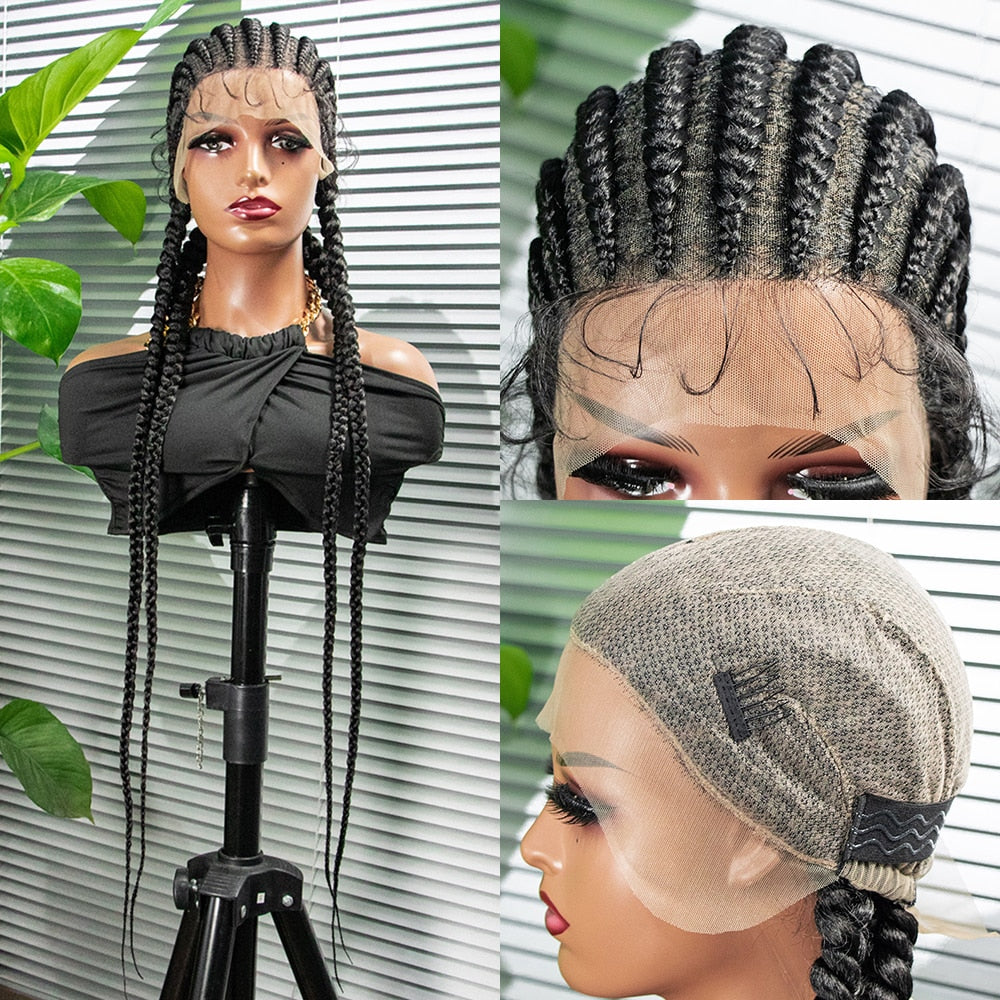 Hot Sale Full lace 36 Inches Long Braided Wig  For Black Women