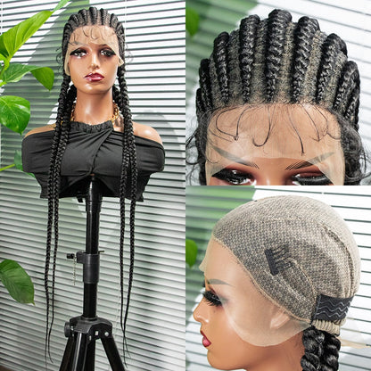 Hot Sale Full lace 36 Inches Long Braided Wig  For Black Women