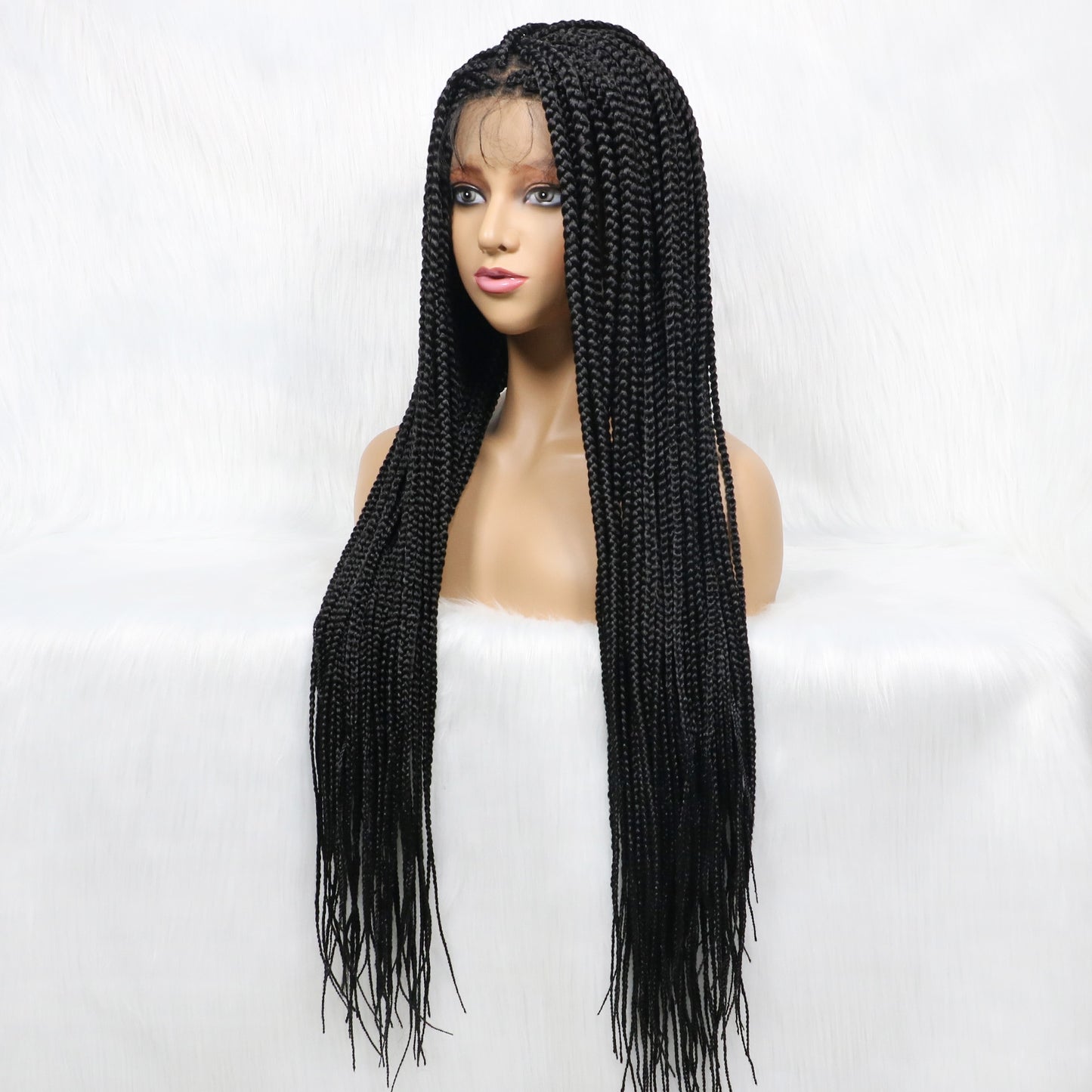 Full Lace 36 inches Black Box Braid  Wig For Black Women  031#