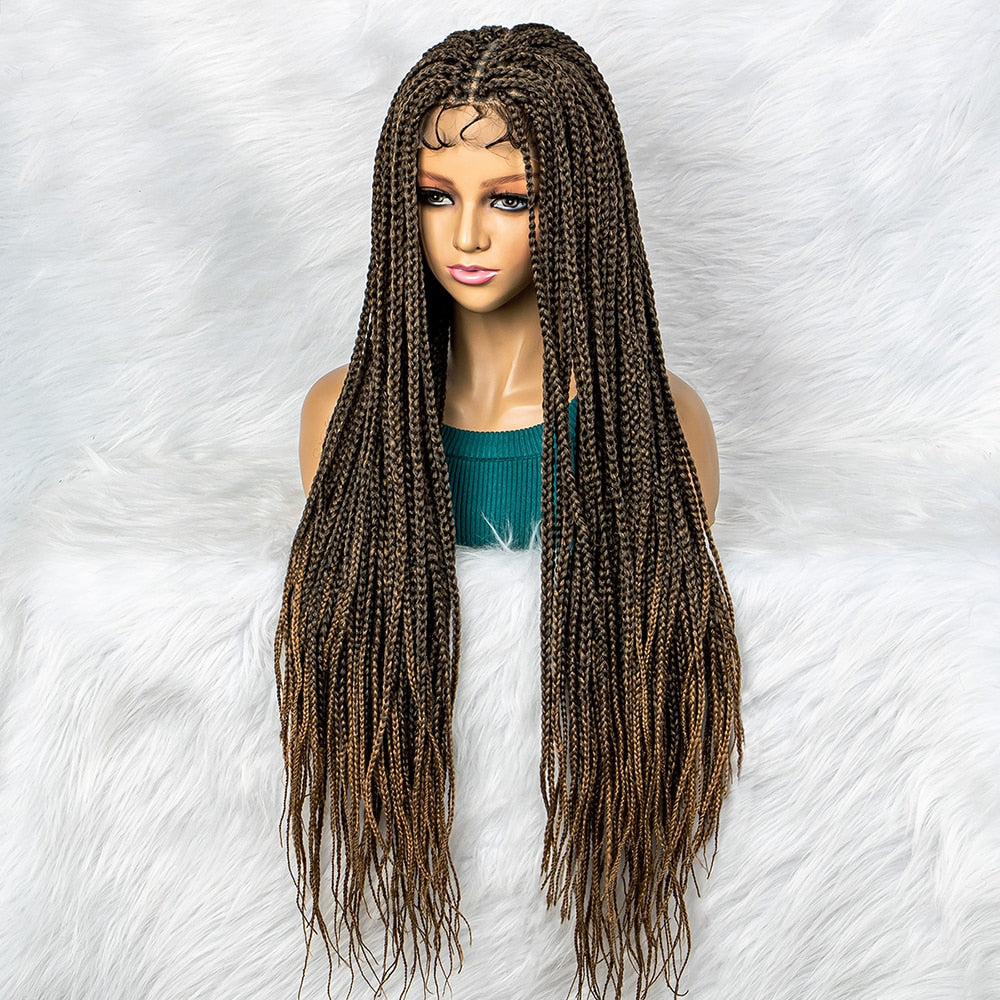 New Arrival BOX Braided Wigs With Baby Hair Synthetic Lace Front Wigs 36inches BB01