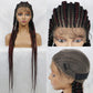 NEW 38 inches Synthetic Full Lace Box Braids Wig for Black Women 6tracks