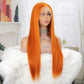 Hot Sales ginger color Straight lace wigs Orange Color Synthetic Wig Pre Plucked T Lace Front Wigs