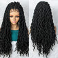 Afro Curly Braided Front Lace Long Hair Wig