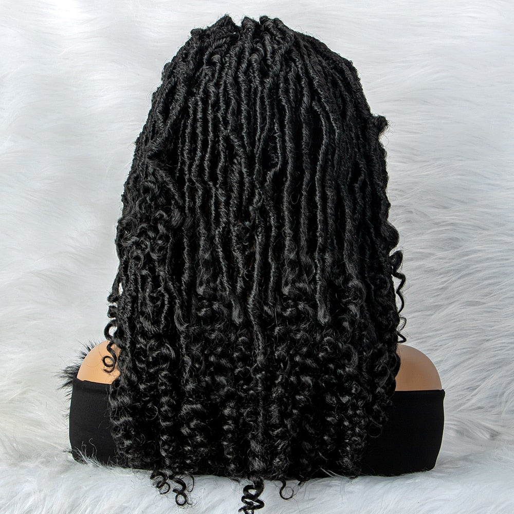 2x4 Lace Curly Braided Wigs Crochet Dreadlocks Wigs for Black Women