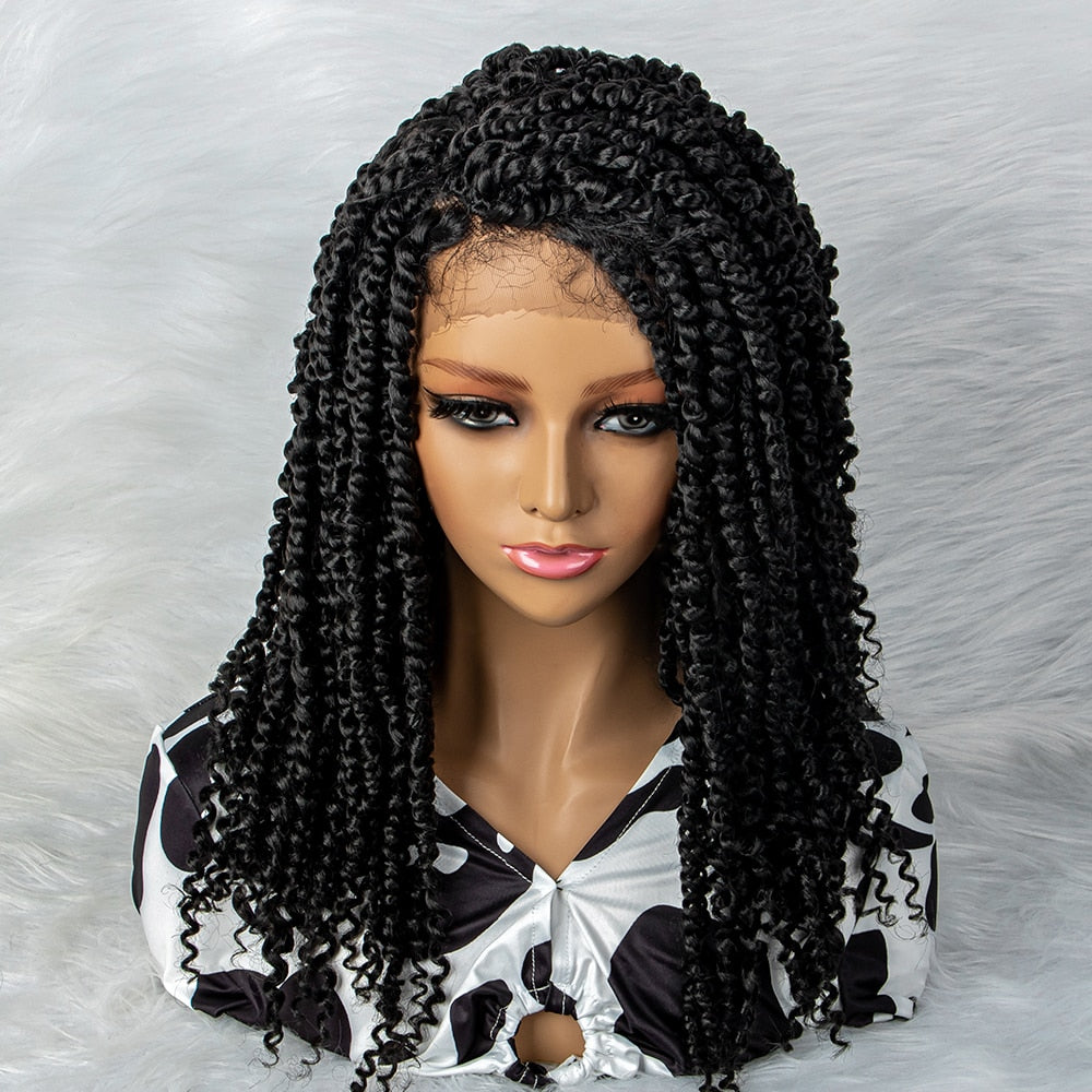 New Arrival Braided with Curly  Wigs Crochet Dreadlocks Wigs T Part Lace Braided Wigs