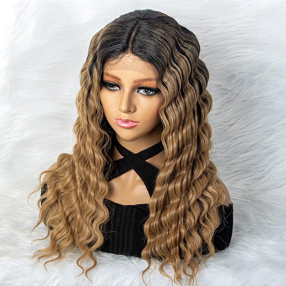 Hot Sale High Temperature Wigs Water Waves T Lace Front Wig