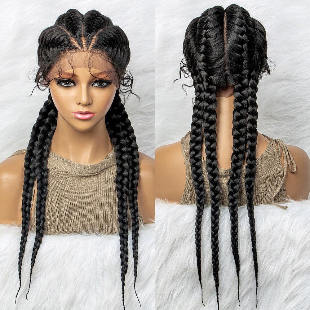 26" Synthetic Lace Front Wigs Braided Wigs