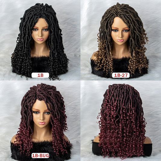 2x4 Lace Curly Braided Wigs Crochet Dreadlocks Wigs for Black Women