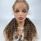 Lace Front 28" Middle Parted Curly End Braided Wig