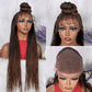 Black Braided Lace Front Wigs Hot Sale Natural Knotless