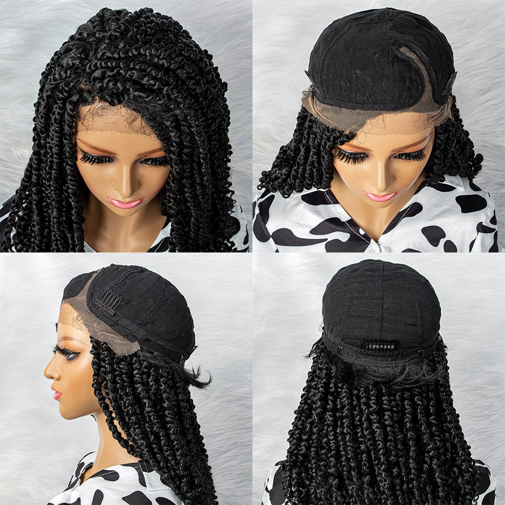 New Arrival Braided with Curly  Wigs Crochet Dreadlocks Wigs T Part Lace Braided Wigs