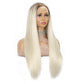 Hot Sales Blonde Straight T Lace Synthetic Wig Pre Plucked Baby Hair Wigs  #613