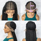 New Arrival 13x6 Lace Front Braids Wig  Flash Sale Synthetic Wigs With Baby Hair JJW-1