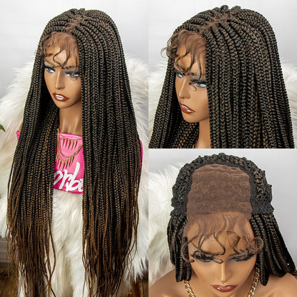 Natural Black Box Braided Wigs 4×4 Lace