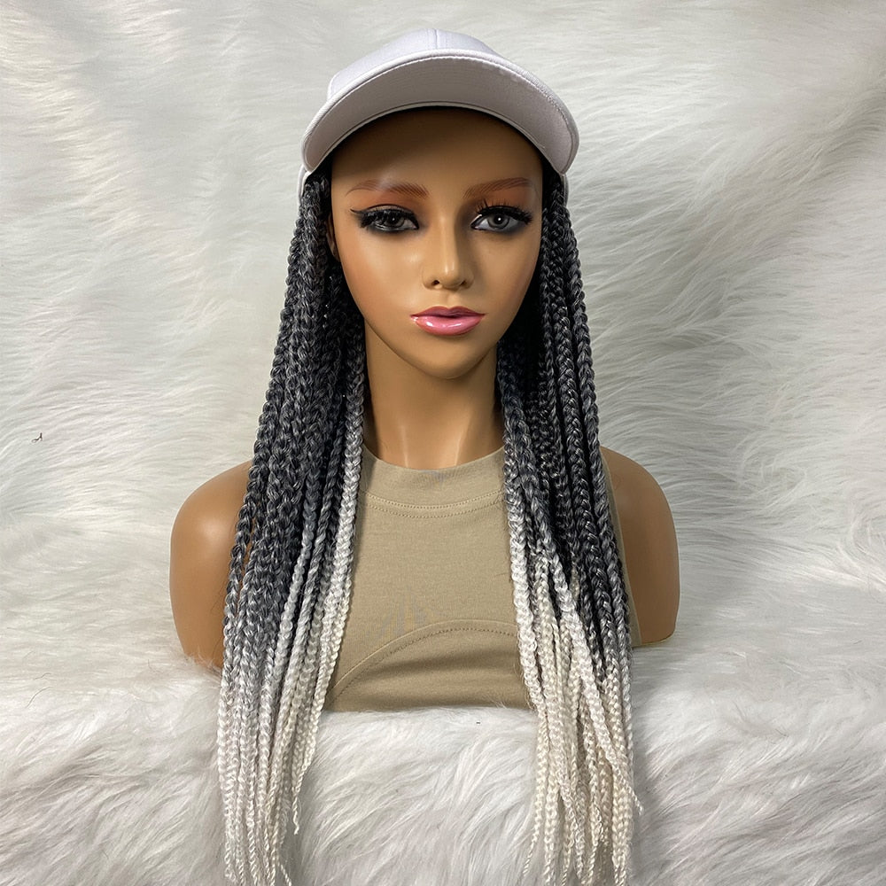 24" Braided Wigs Synthetic Baseball Cap Wig