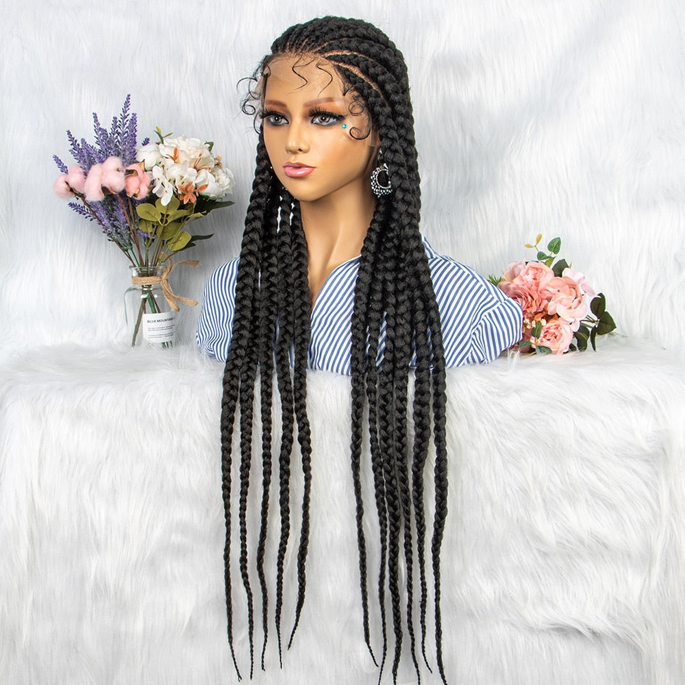 New Arrival Synthetic Lace Front Wig Braided Wigs  With Baby Hair