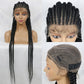 NEW 38 inches Synthetic Full Lace Box Braids Wig for Black Women 6tracks