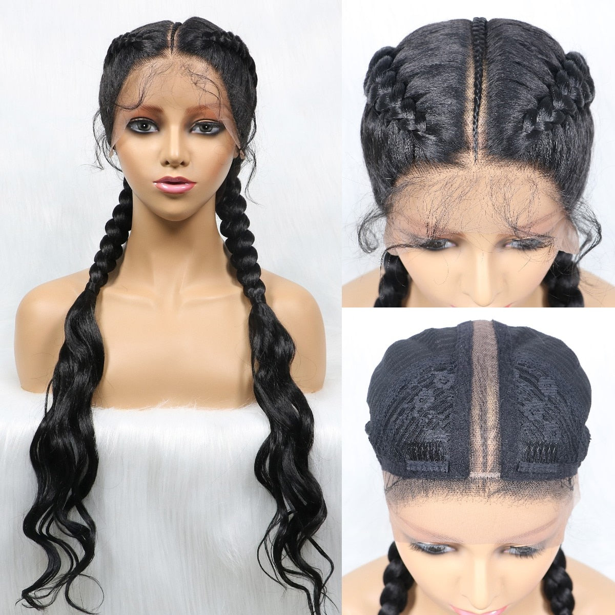 28'' Synthetic Cornrow Braids Wig  Natural Wave Hair  Flash Sale With Baby Hair