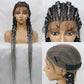 NEW 38 inches Synthetic Full Lace Box Braids Wig for Black Women 6tracks