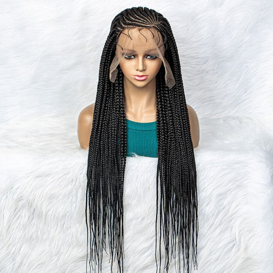 New Arrival 13x6 Lace Front Natural Braids Wig With Baby Hair for Black Women Daily Use