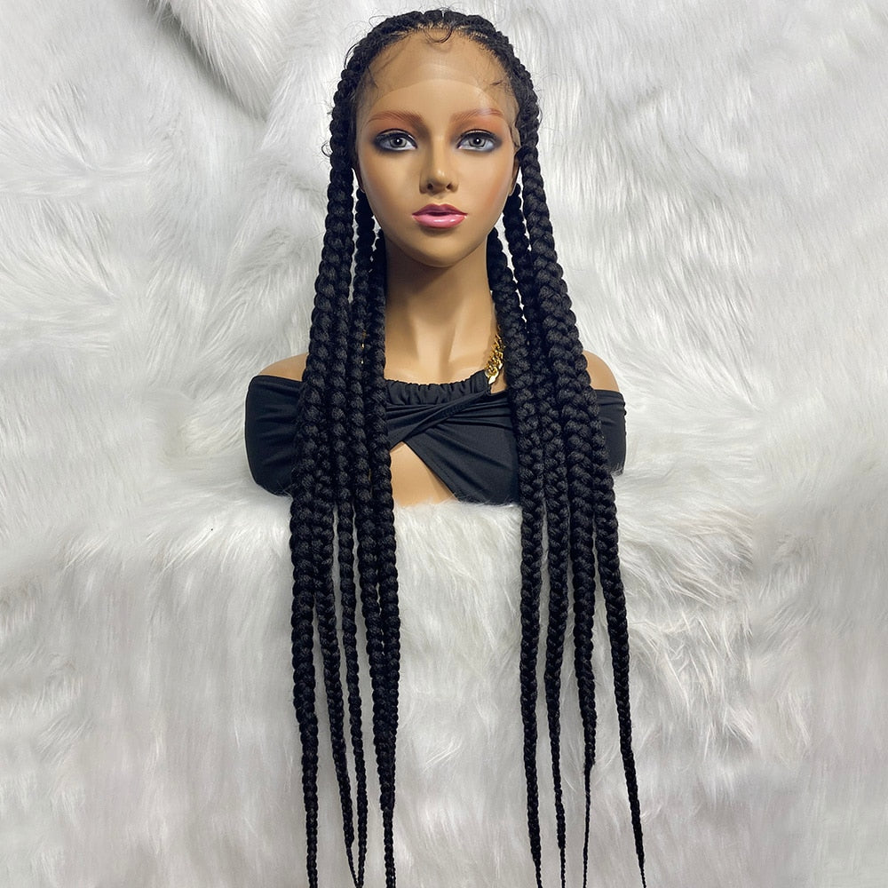 New Arrival Synthetic Lace Front Wig Braided Wigs  With Baby Hair