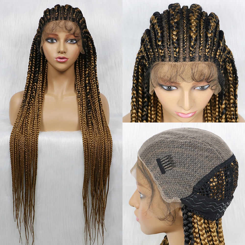 13x9 Lace Synthetic Lace Front Braids Wig 36’‘Braiding Hair Wig For Black Women