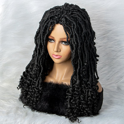 2x4 Lace Curly Braided Wigs Crochet Dreadlocks Wigs for Black Women