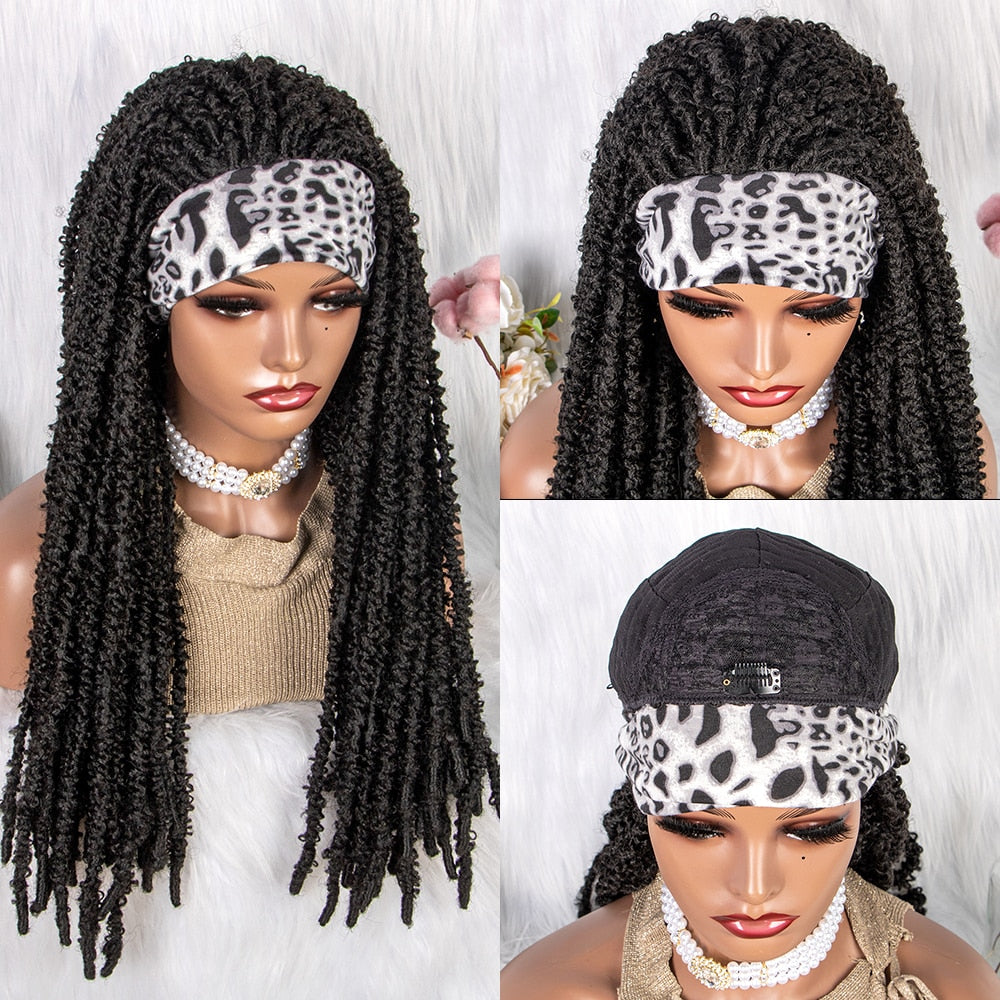 Daily  Wig 22inch Crochet Hair Head Bangs Braided Wigs