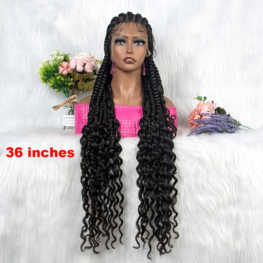 New Arrival Synthetic Lace Front Wig Braided Wigs Curly Wave Hair