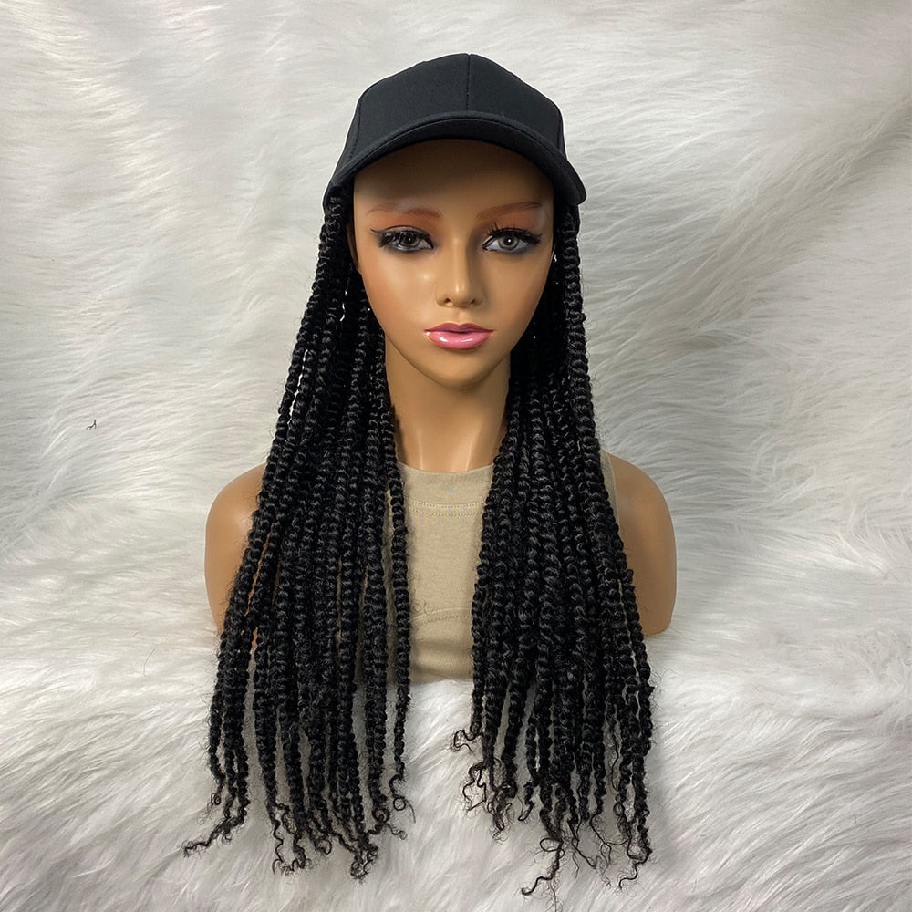 24" Braided Wigs Synthetic Baseball Cap Wig