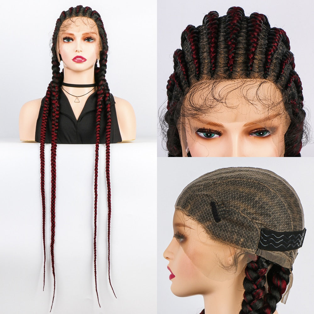 Hot Sale Full lace 36 Inches Long Braided Wig  For Black Women