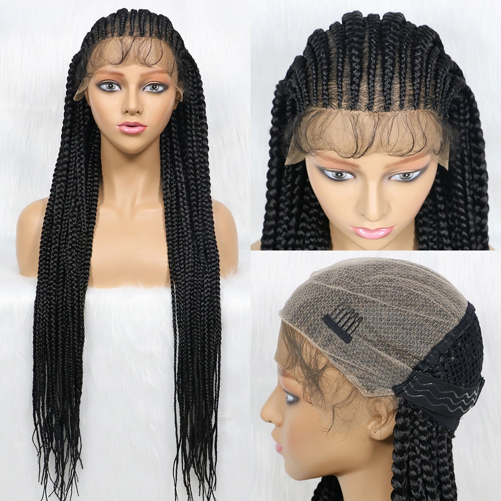 13x9 Lace Synthetic Lace Front Braids Wig 36’‘Braiding Hair Wig For Black Women