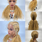 Lace Front 28" Middle Parted Curly End Braided Wig