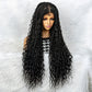 Hot Sale  32 inches Water Wave Braided Synthetic Lace Front Wig