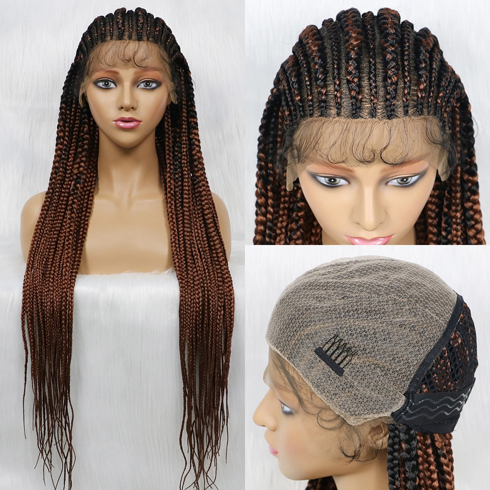 13x9 Lace Synthetic Lace Front Braids Wig 36’‘Braiding Hair Wig For Black Women