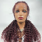 Lace Front 28" Middle Parted Curly End Braided Wig