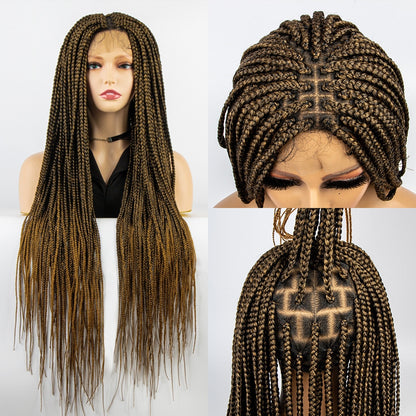 36 Inches Synthetic Full Lace Braided Wigs Crochet Box Wig Braid  For Black Women