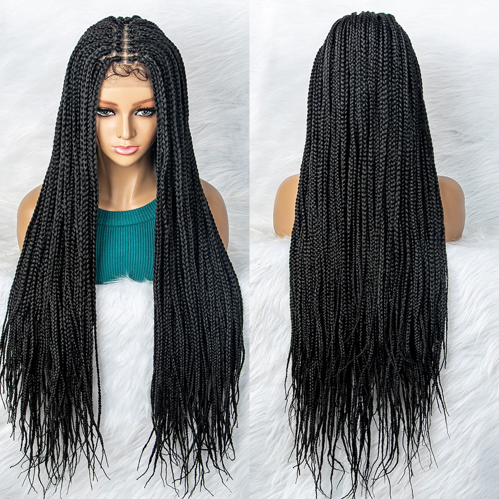 New Arrival BOX Braided Wigs With Baby Hair Synthetic Lace Front Wigs 36inches BB01