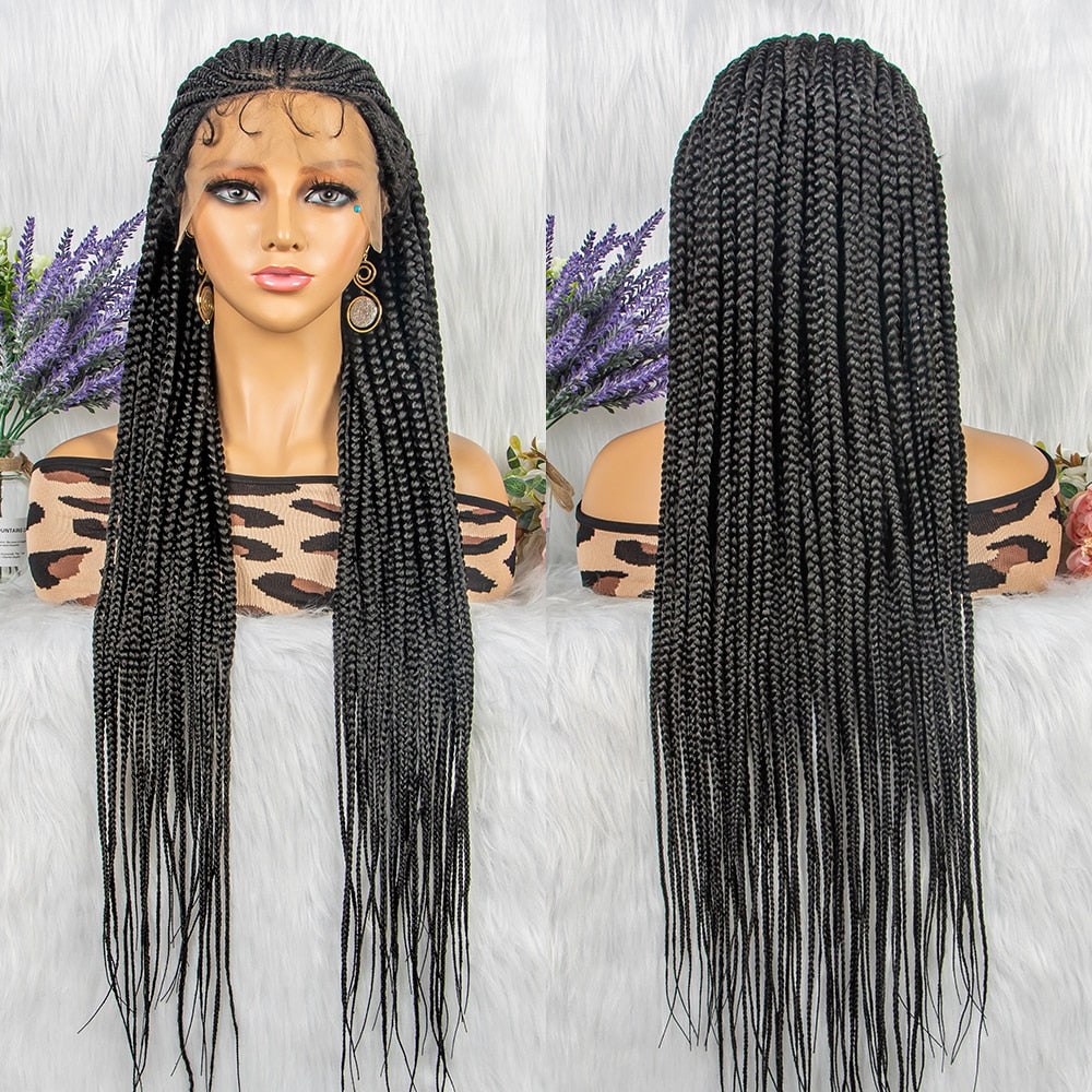 13x9 Lace 36 Inches Synthetic full Braiding Knotless Wigs