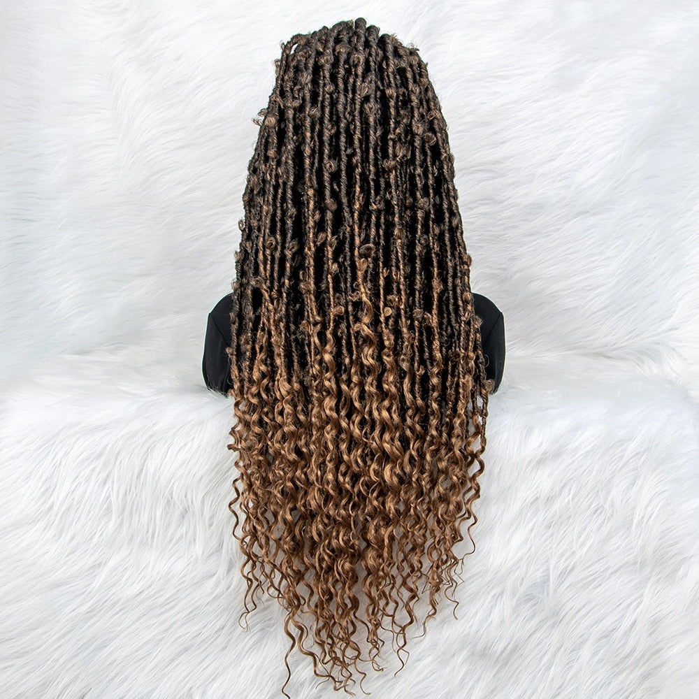 Synthetic Lace Front Wig Braided Wigs Braid African With Baby Hair Braided 9x6 Lace Front Wigs Water Wave Wigs dreadlocks Wigs